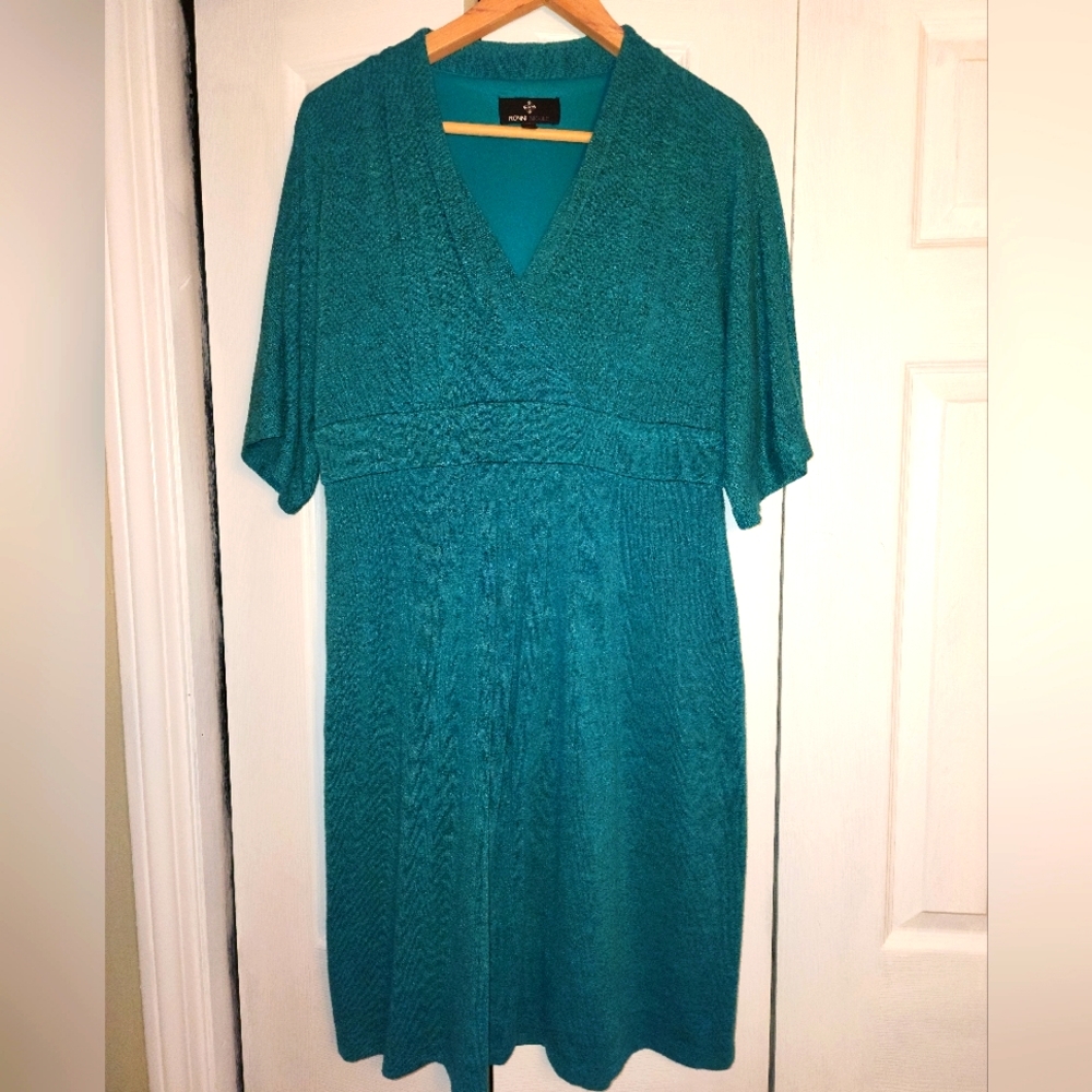 Teal short sleeve dress